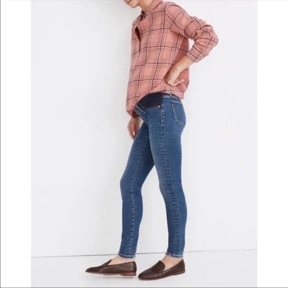 Madewell maternity skinny side panel Wendover wash skinny jeans